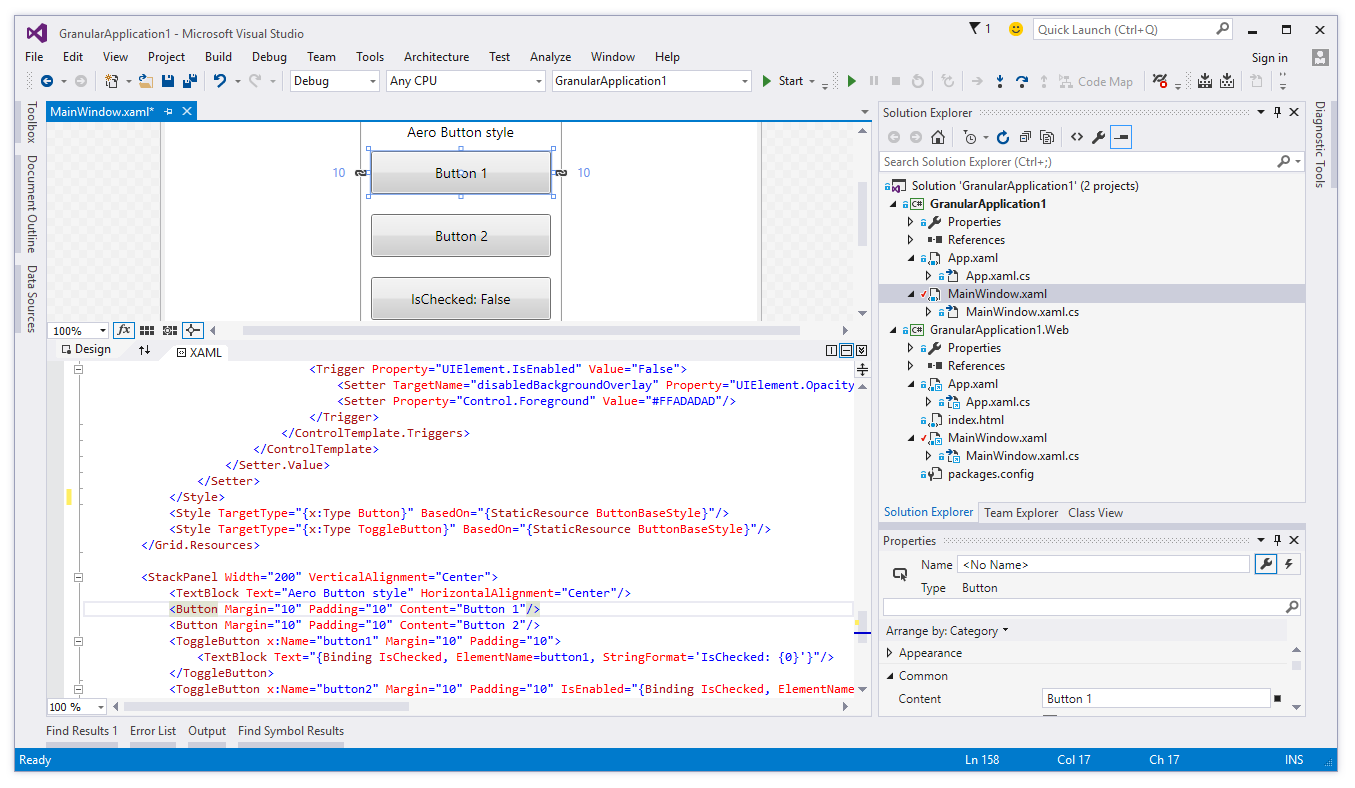 Visual Studio - Solution window